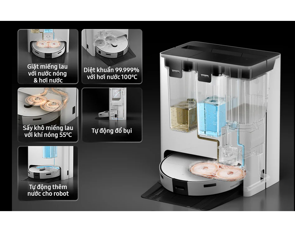 Robot Hút Bụi Lau Nhà Samsung VR7MD96514G/SV 19