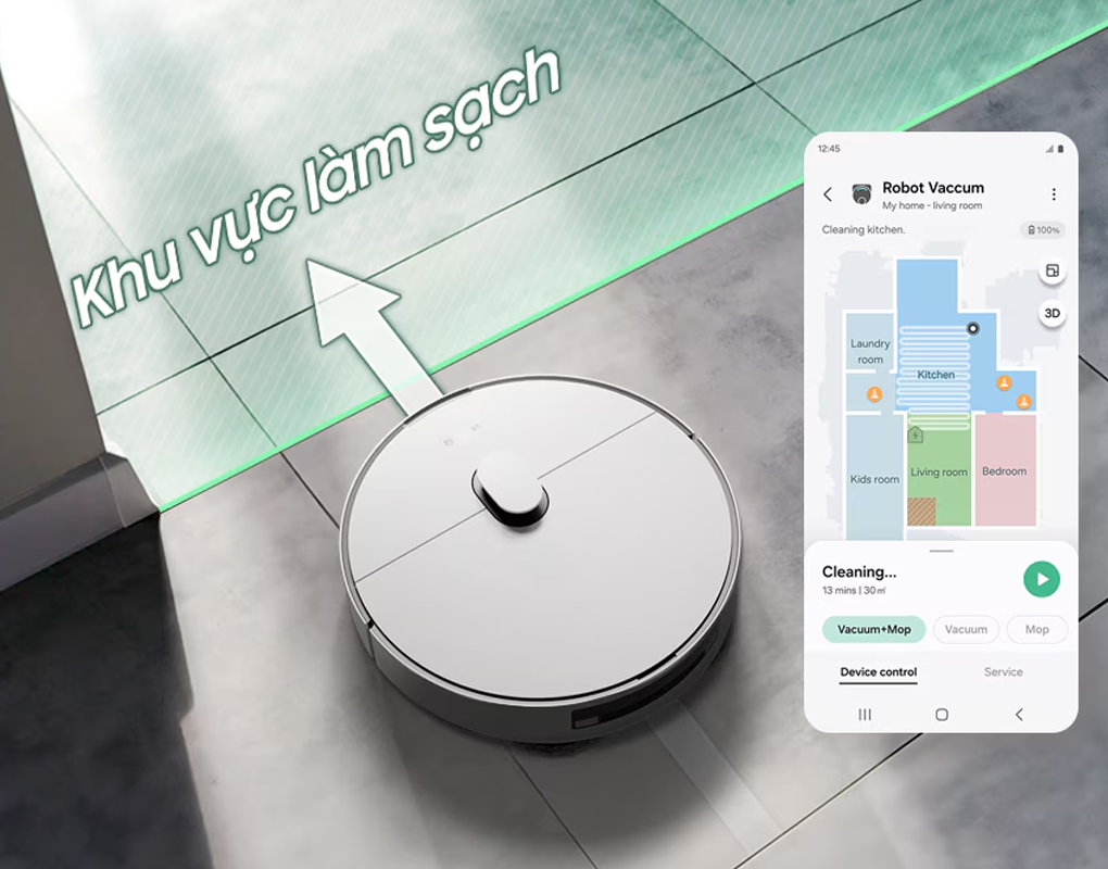 Robot Hút Bụi Lau Nhà Samsung VR7MD96514G/SV 27
