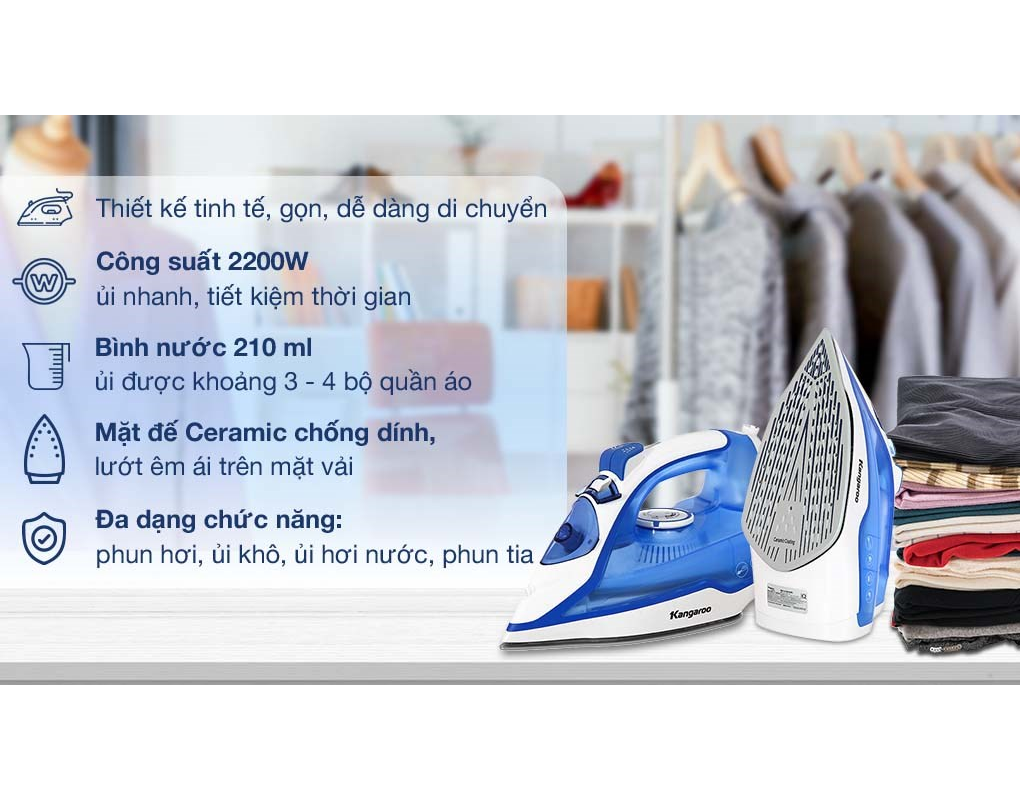 Bàn Ủi Hơi Nước Kangaroo KGSI2200 5