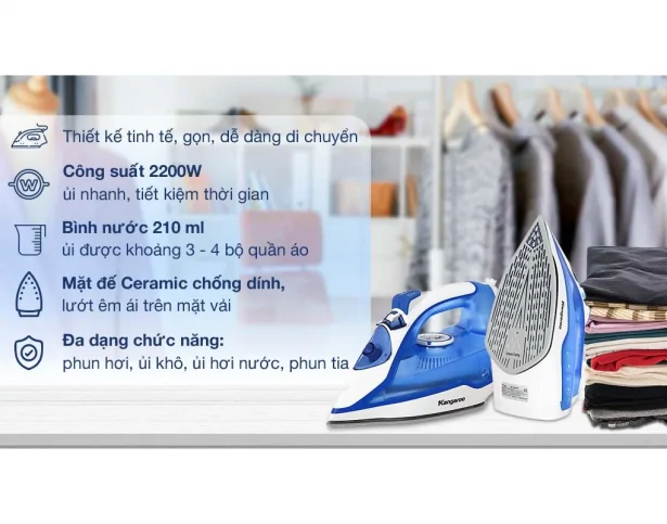 Bàn Ủi Hơi Nước Kangaroo KGSI2200
