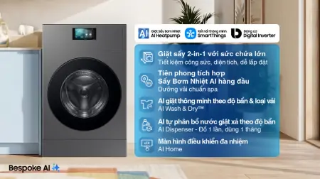 Máy Giặt Sấy Samsung Inverter 25/15 Kg WD25DB8995BZSV