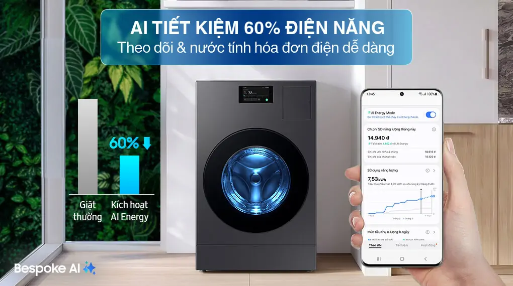 Máy Giặt Sấy Samsung Inverter 25/15 Kg WD25DB8995BZSV