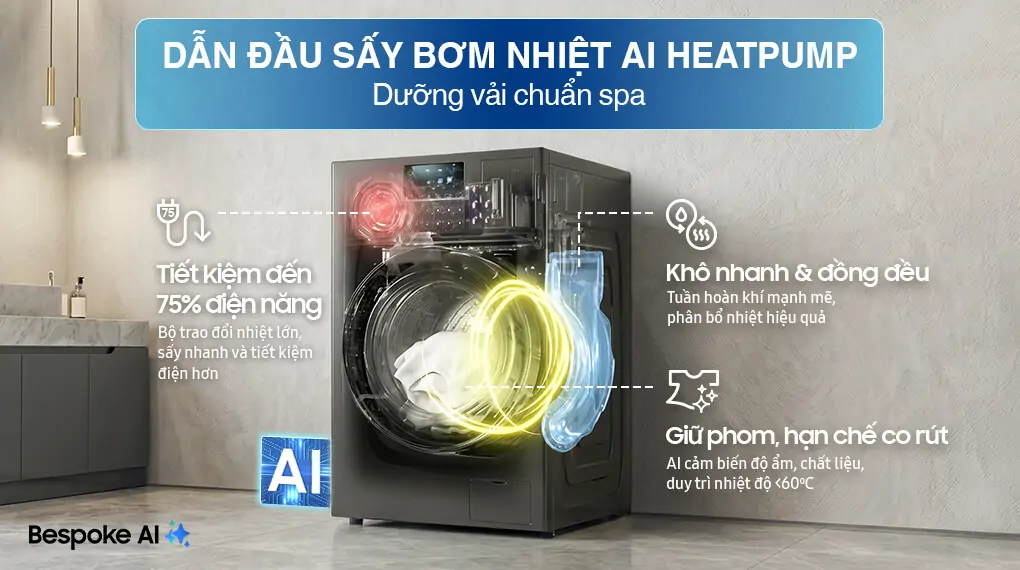 Máy Giặt Sấy Samsung Inverter 25/15 Kg WD25DB8995BZSV