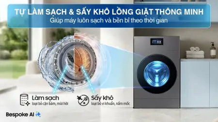 Máy Giặt Sấy Samsung Inverter 25/15 Kg WD25DB8995BZSV