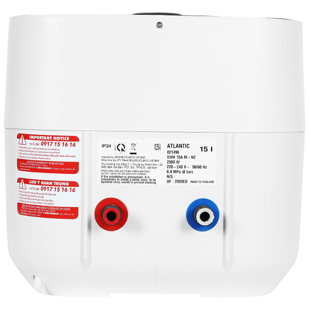 Máy Nước Nóng Gián Tiếp 15 Lít Atlantic SWH 15A M-N2 Nanto Plus - Thái Lan 2