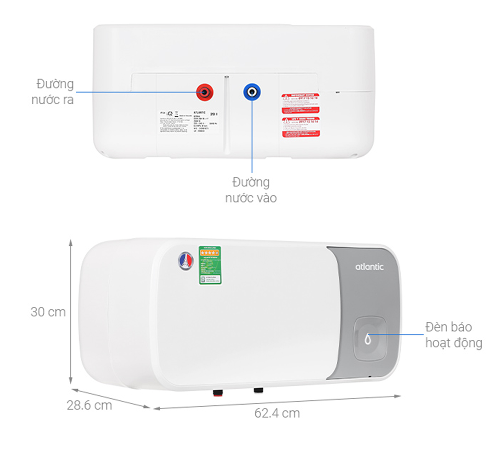 Máy Nước Nóng Gián Tiếp 20 Lít Atlantic SWH 20H M-14 ESA SLIM 823044 - Thái Lan 5