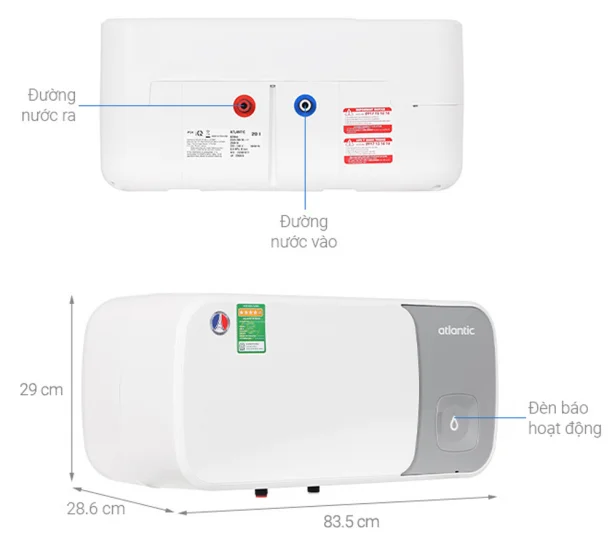 Máy Nước Nóng Gián Tiếp Atlantic SWH 30H M-14 ESA SLIM 833057 - Thái Lan