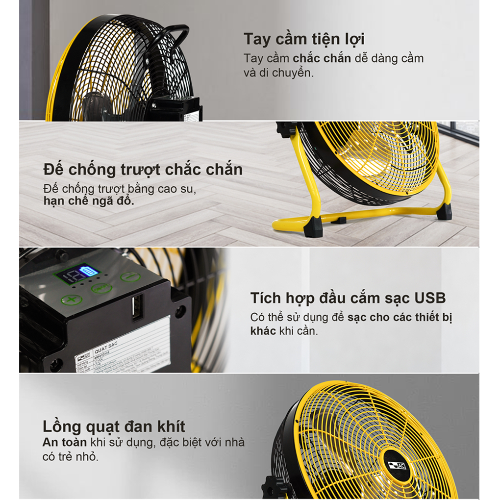 Quạt Sạc 12W AC ARF01D123 4