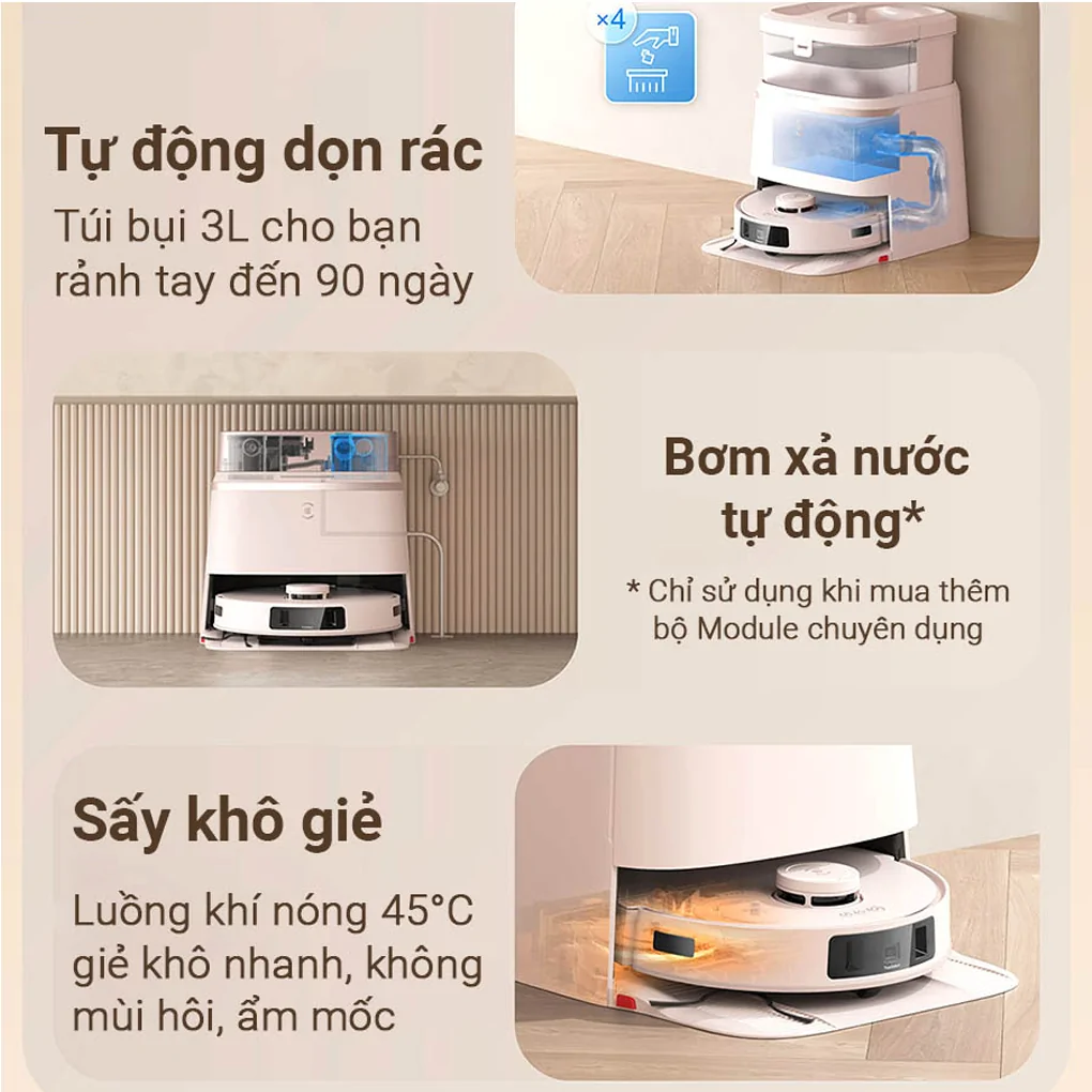Robot Hút Bụi Lau Nhà Ecovacs T30 PRO OMNI - Trắng 13