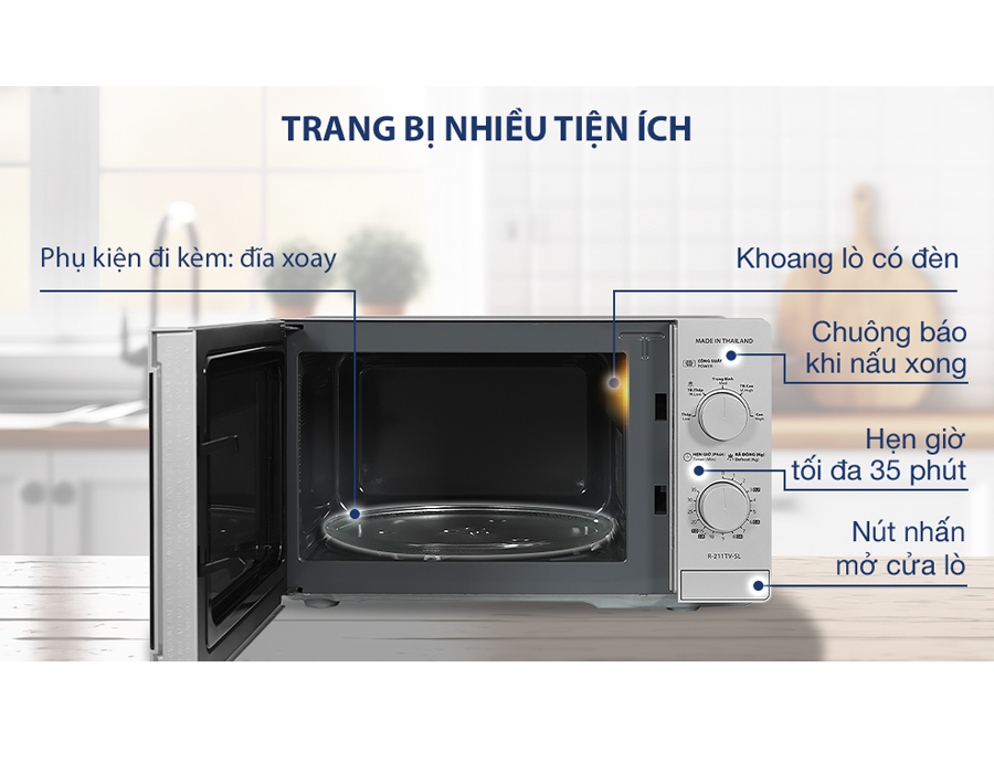 Lò Vi Sóng Sharp R-211TV-SL 21 Lít - Thái Lan 5