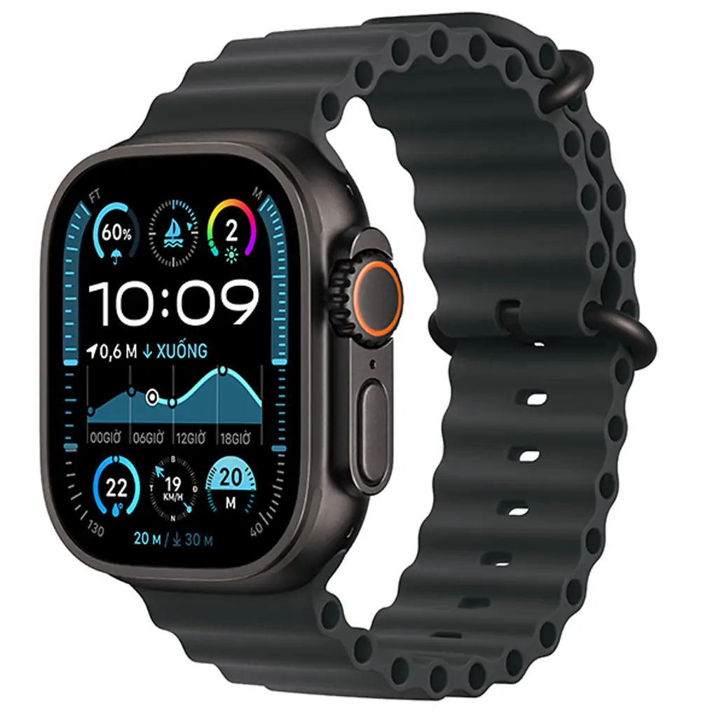 Đồng Hồ Thông Minh Apple Watch Ultra 2 GPS + Cellular 49mm viền Titanium đen dây Ocean