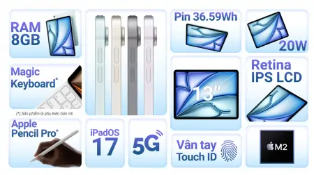 Máy Tính Bảng iPad Air 6 M2 13 inch 5G 128GB