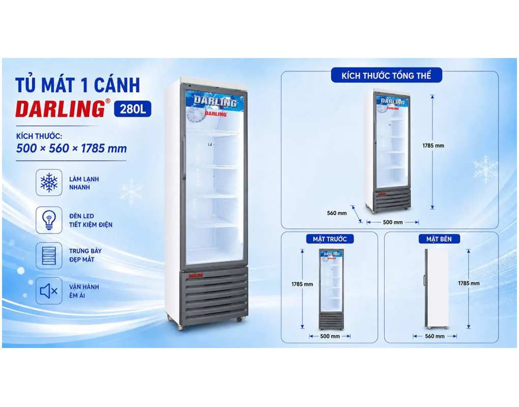 Tủ Mát Darling 280 Lít DL-2800A2 0