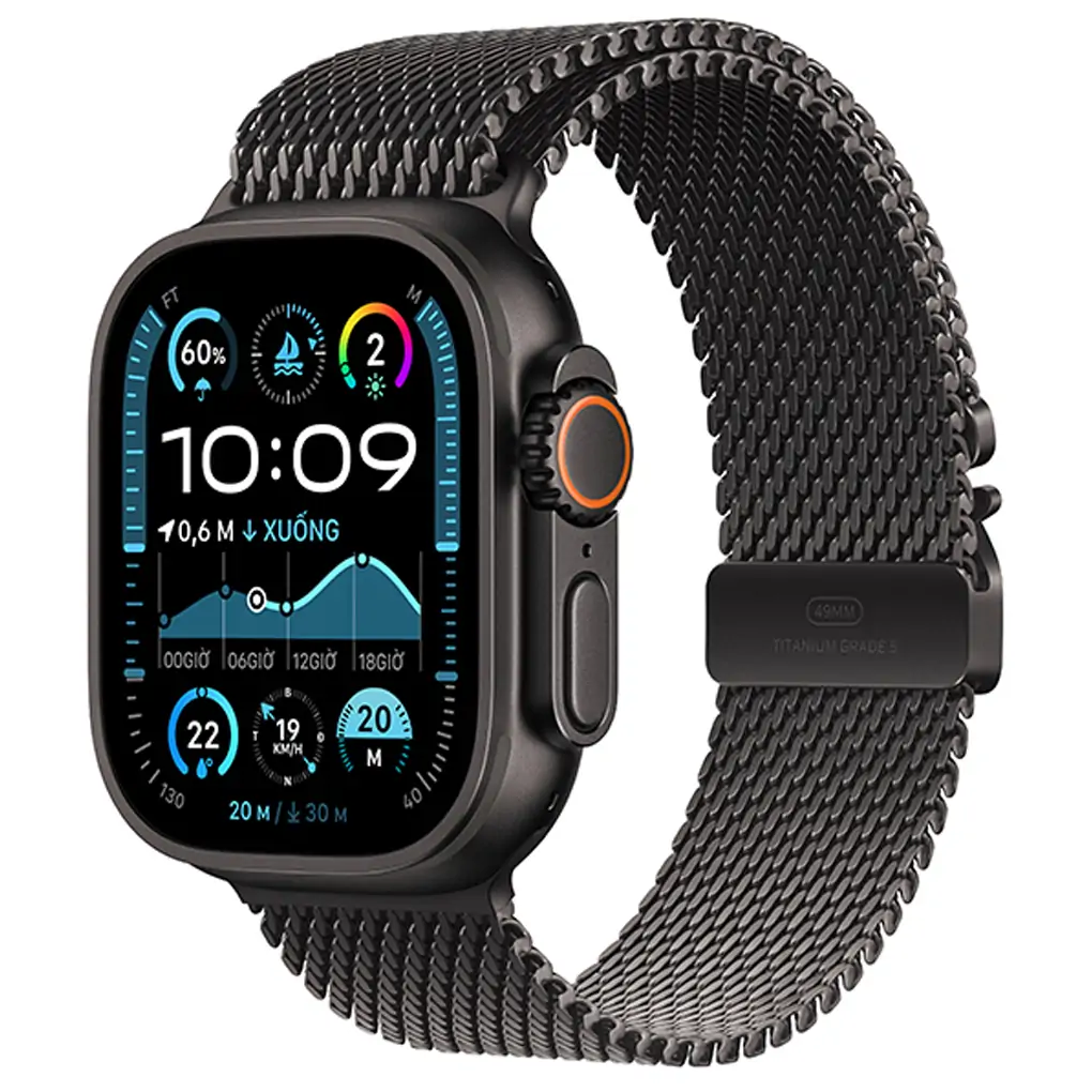 Apple Watch Ultra 2 GPS Cellular 49mm viền Titanium đen dây Milan