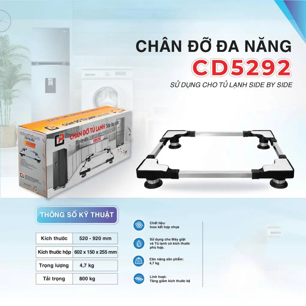 Chân Đỡ Tủ Lạnh Cảnh Phong Side By Side CD5292