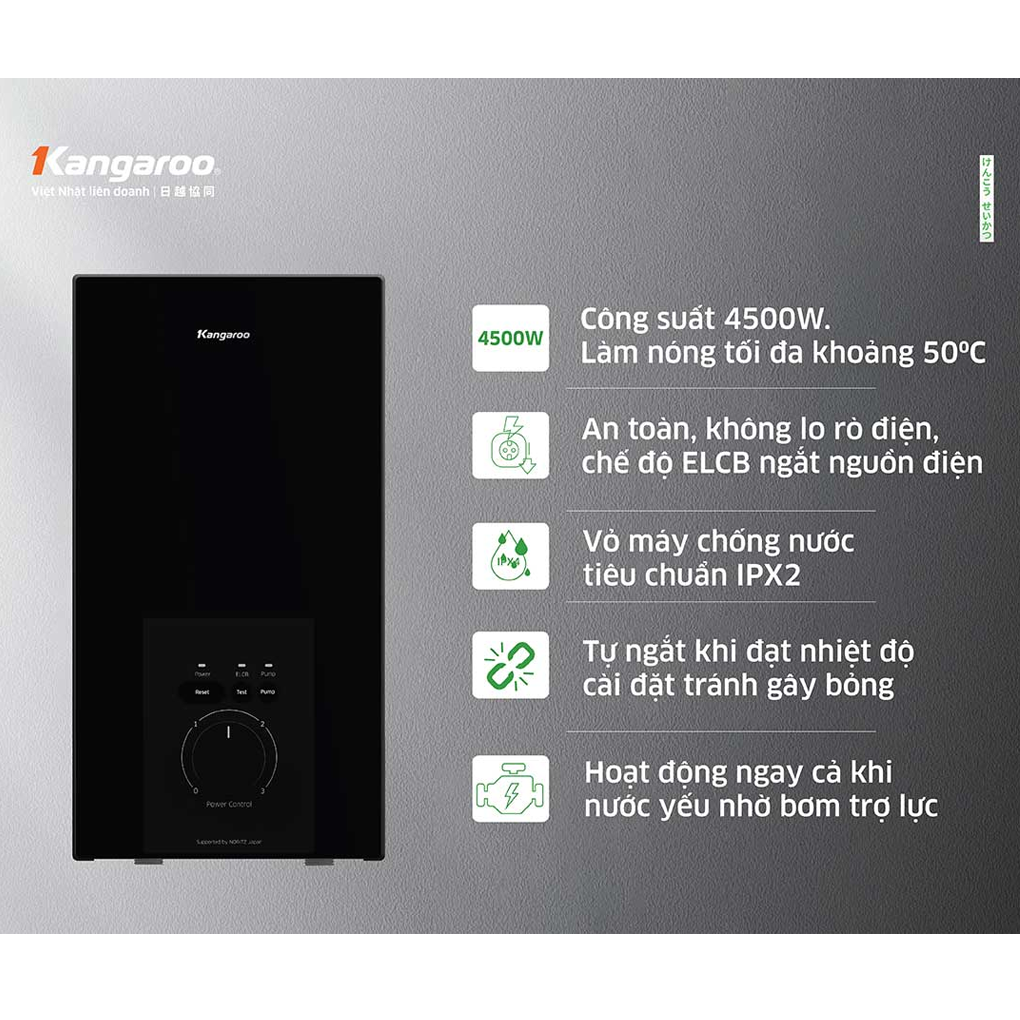 Máy Nước Nóng Trực Tiếp Kangaroo KGWD45P2 8