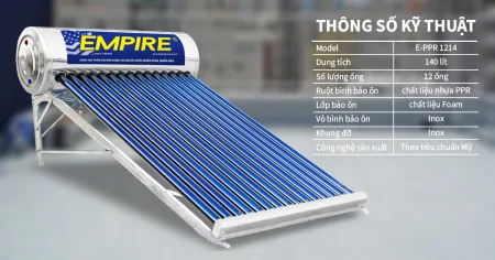 Máy Nước Nóng Năng Lượng Mặt Trời Empire PPR 1214 140 Lít 10