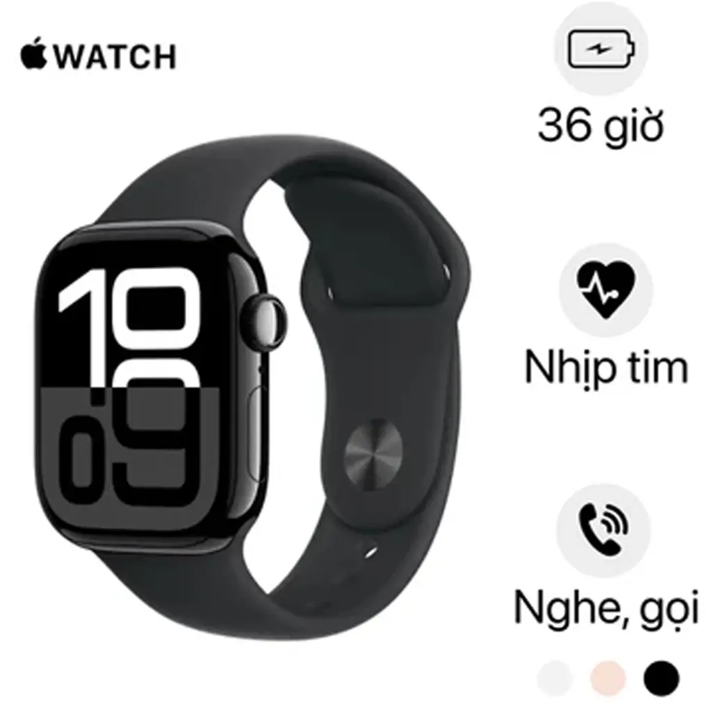 Apple Watch Series 10 42mm (GPS) Viền Nhôm Dây Cao Su Size M/L