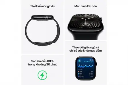 Apple Watch Series 10 46mm (GPS) Viền Nhôm Dây Cao Su Size S/M 2