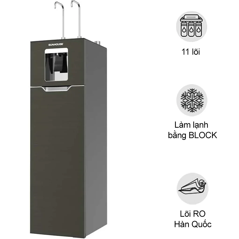 Máy Lọc Nước RO Nóng Nguội Lạnh Hydrogen Sunhouse 11 Lõi UltraX SHA76688SH