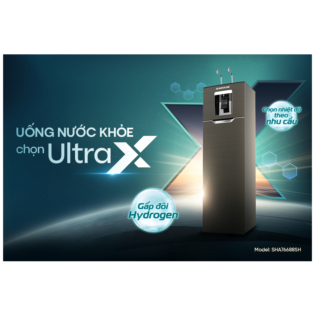 Máy Lọc Nước RO Nóng Nguội Lạnh Hydrogen Sunhouse 11 Lõi UltraX SHA76688SH 6