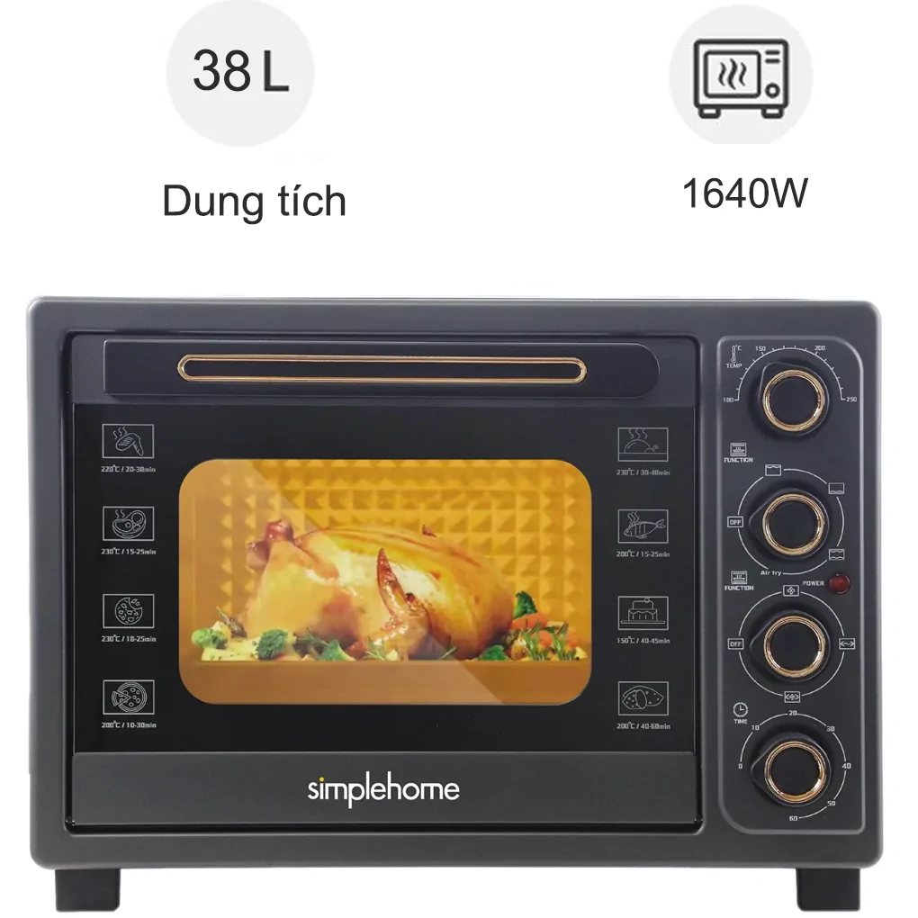 Lò Chiên Không Dầu Kết Hợp Nướng TOV-38G 38 Lít