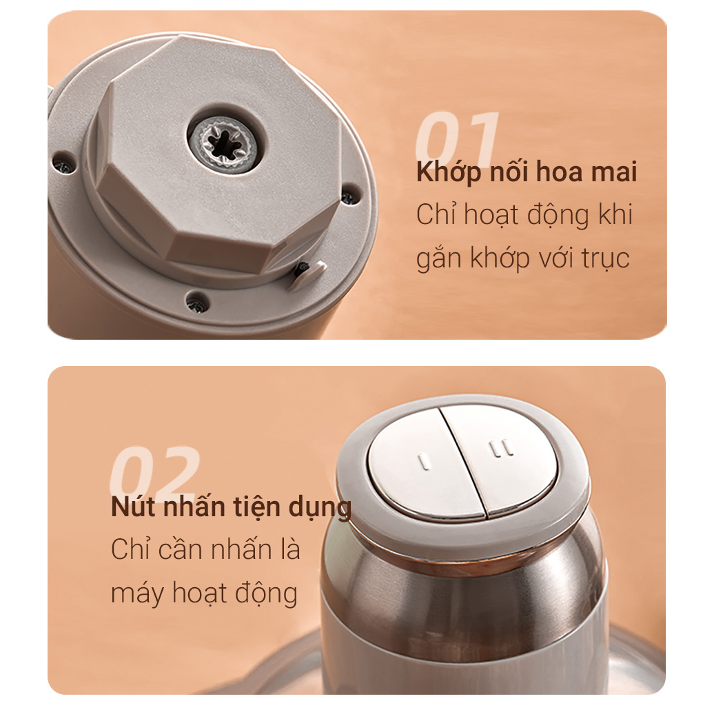 Máy Xay Thịt Bear QSJ-D03D7 2.0 Lít 14