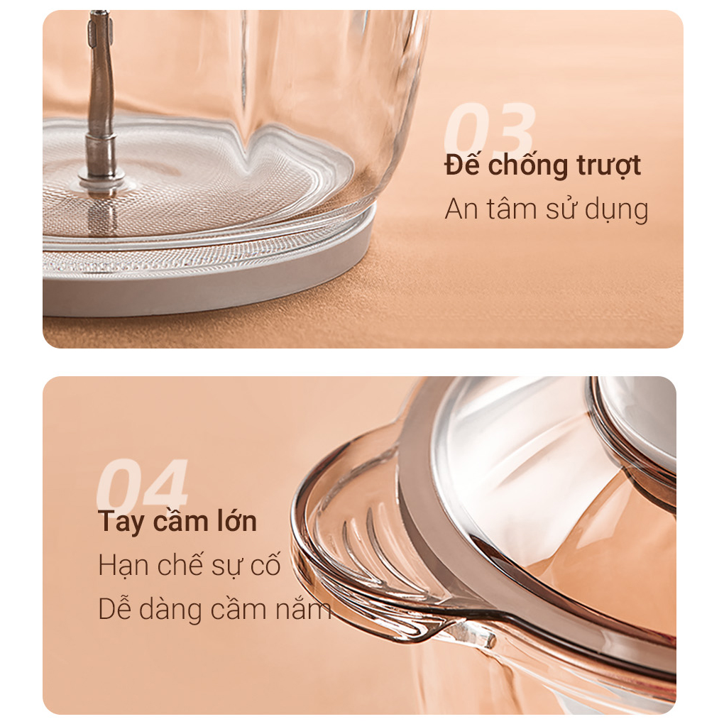 Máy Xay Thịt Bear QSJ-D03D7 2.0 Lít 15