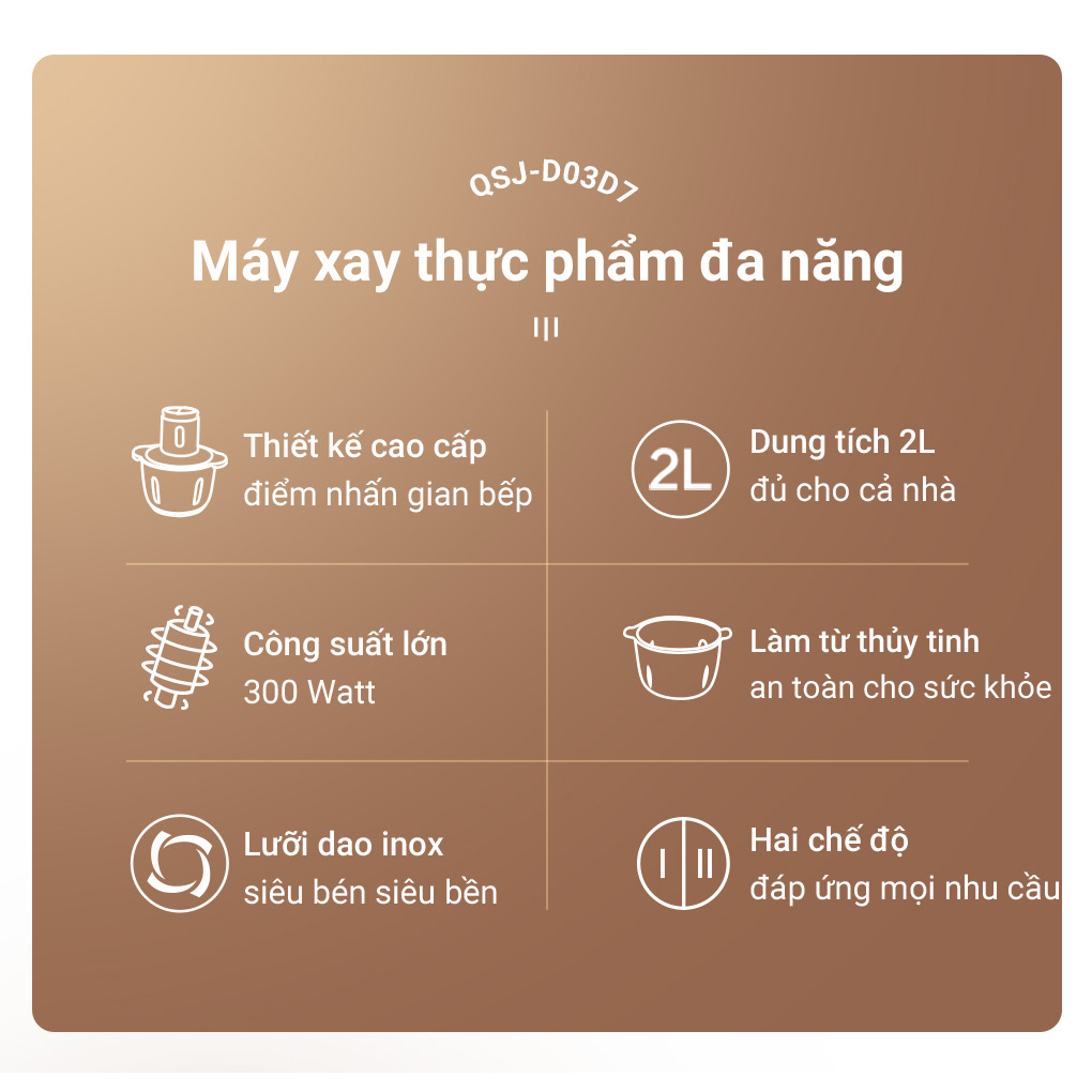 Máy Xay Thịt Bear QSJ-D03D7 2.0 Lít 3