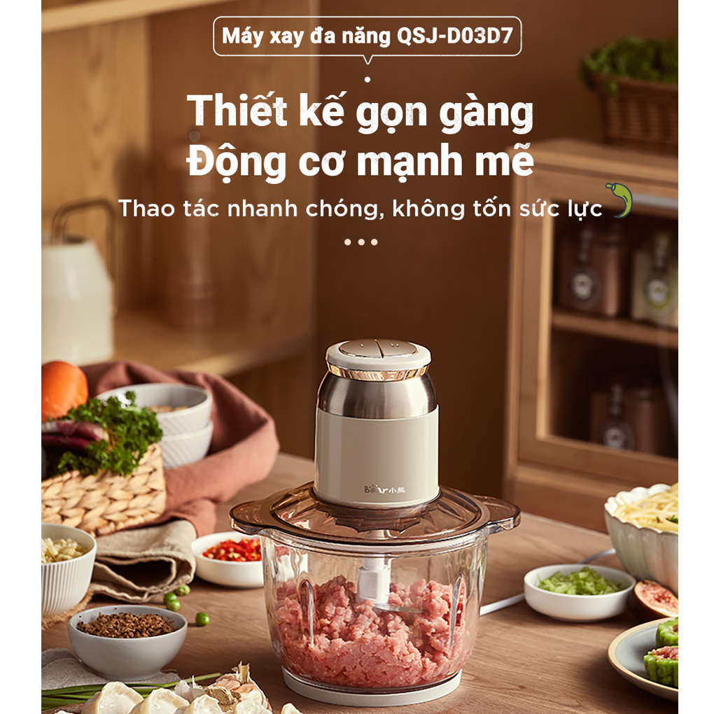 Máy Xay Thịt Bear QSJ-D03D7 2.0 Lít 5
