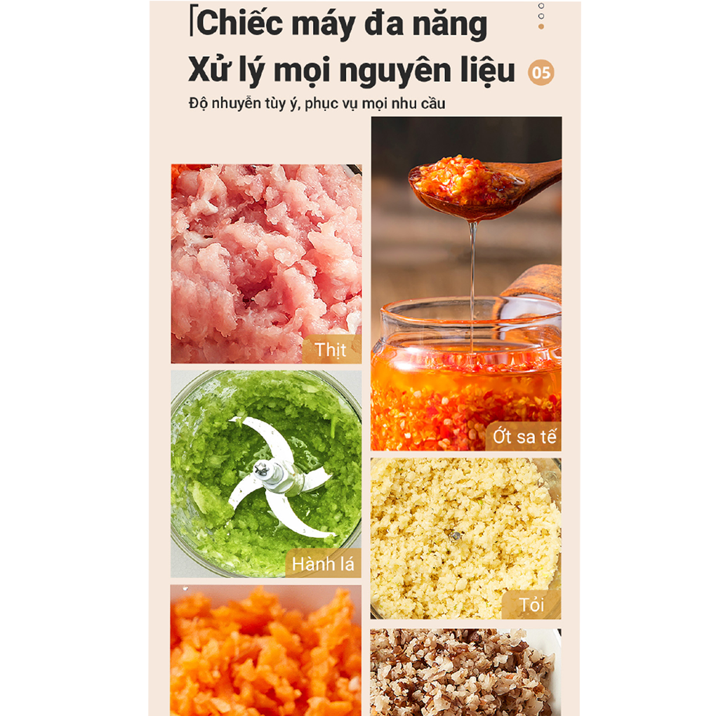 Máy Xay Thịt Bear QSJ-D03D7 2.0 Lít 8