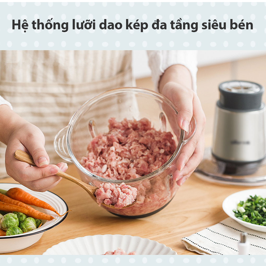 Máy Xay Thịt Đa Năng Bear QSJ-B03Y7 2.0 Lít 4