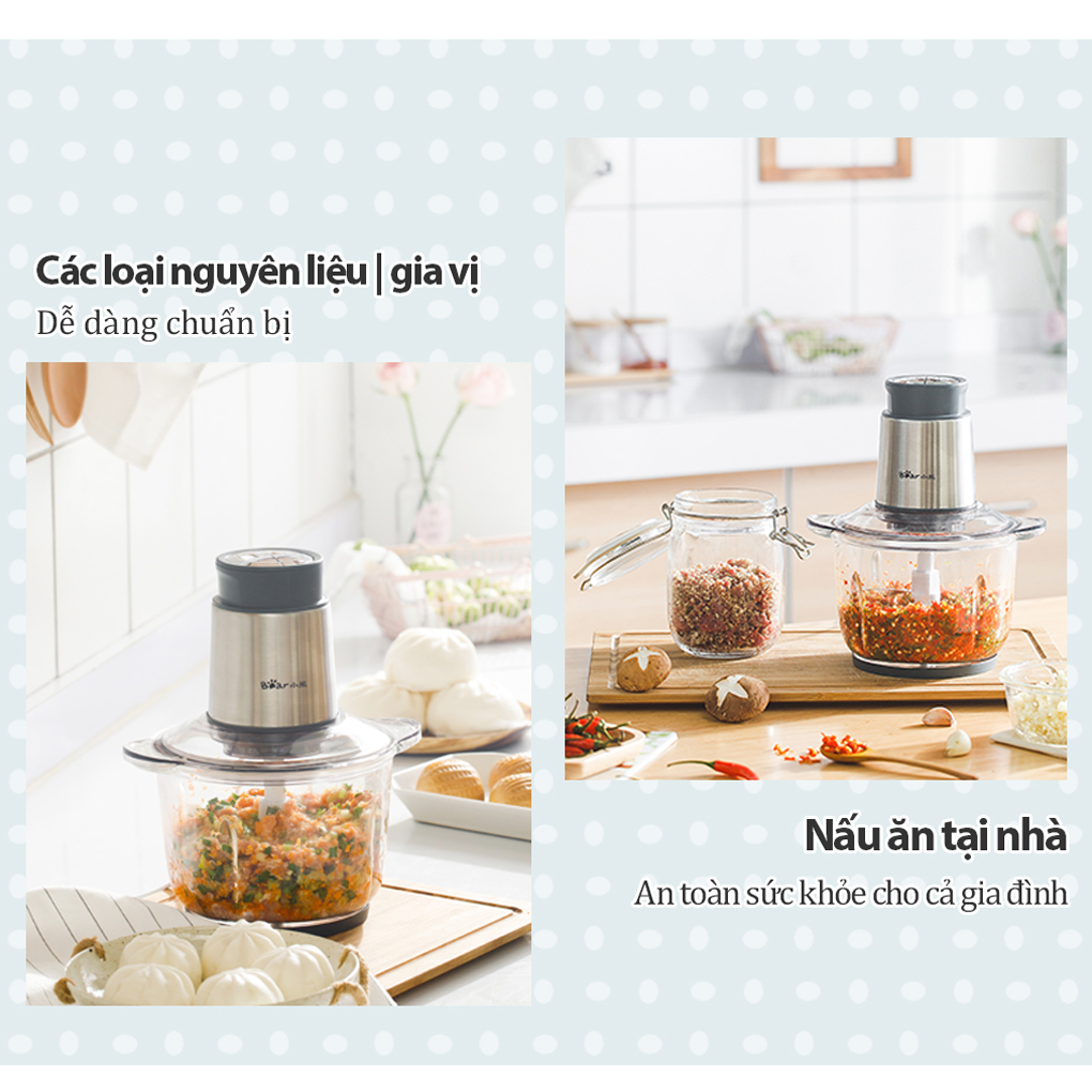 Máy Xay Thịt Đa Năng Bear QSJ-B03Y7 2.0 Lít 9