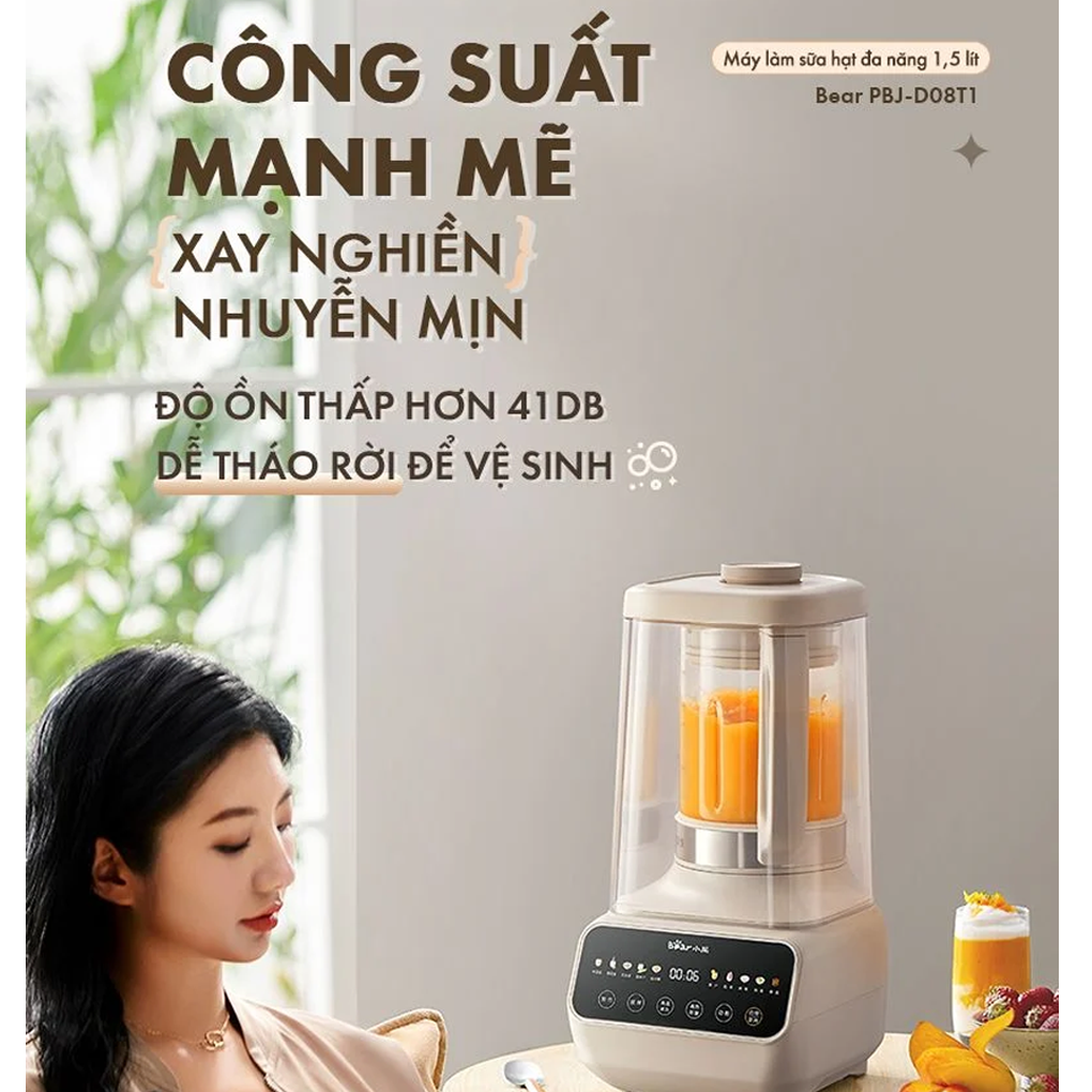 Máy Làm Sữa Hạt Bear PBJ-D08T1 1.5 Lít 2