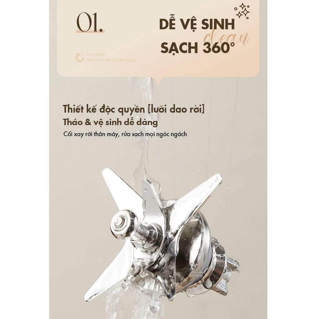 Máy Làm Sữa Hạt Bear PBJ-D08T1 1.5 Lít 5