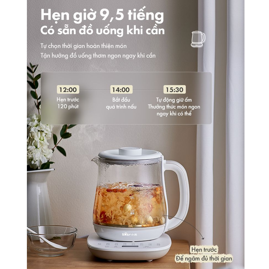 Bình Đun Đa Năng Bear YSH-D15V7 1.5 Lít 5