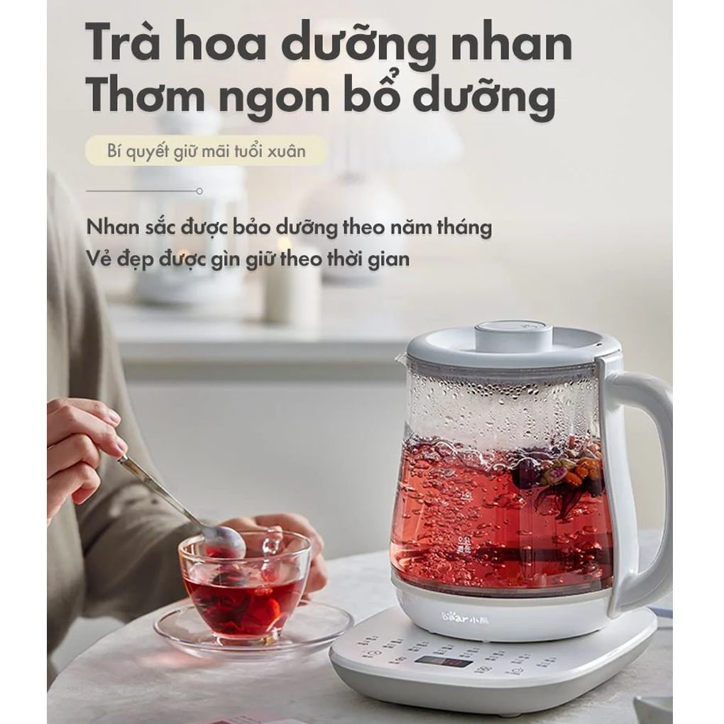 Bình Đun Đa Năng Bear YSH-D15V7 1.5 Lít 8