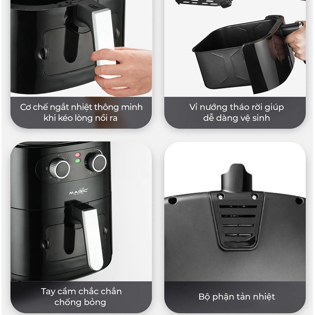 Nồi Chiên Không Dầu Magic Eco AC-126 6.0 Lít 10