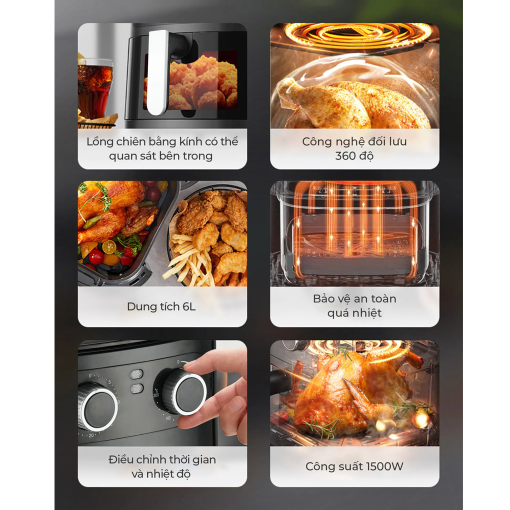 Nồi Chiên Không Dầu Magic Eco AC-126 6.0 Lít 5