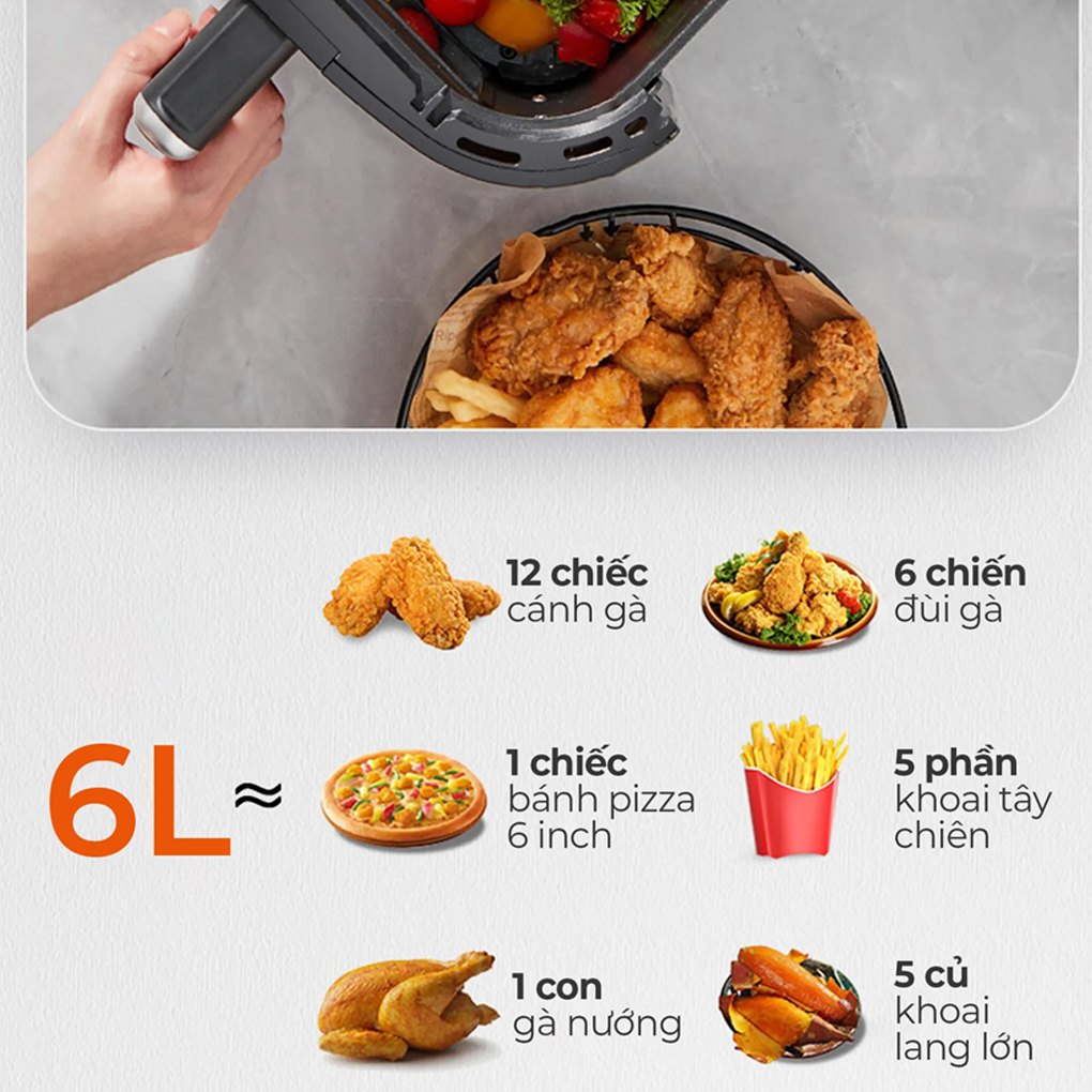 Nồi Chiên Không Dầu Magic Eco AC-126 6.0 Lít 7