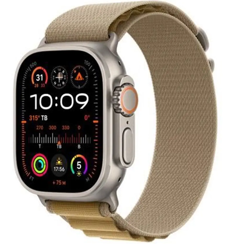 Apple Watch Ultra 2 GPS + Cellular 49mm Natural Titanium Case with Tan Alpine Loop