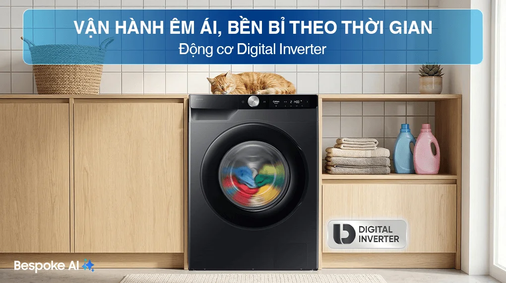 Máy Giặt Samsung AI EcoBubble Inverter 12 kg WW12CG604DLBSV