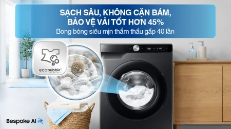 Máy Giặt Samsung AI EcoBubble Inverter 12 kg WW12CG604DLBSV