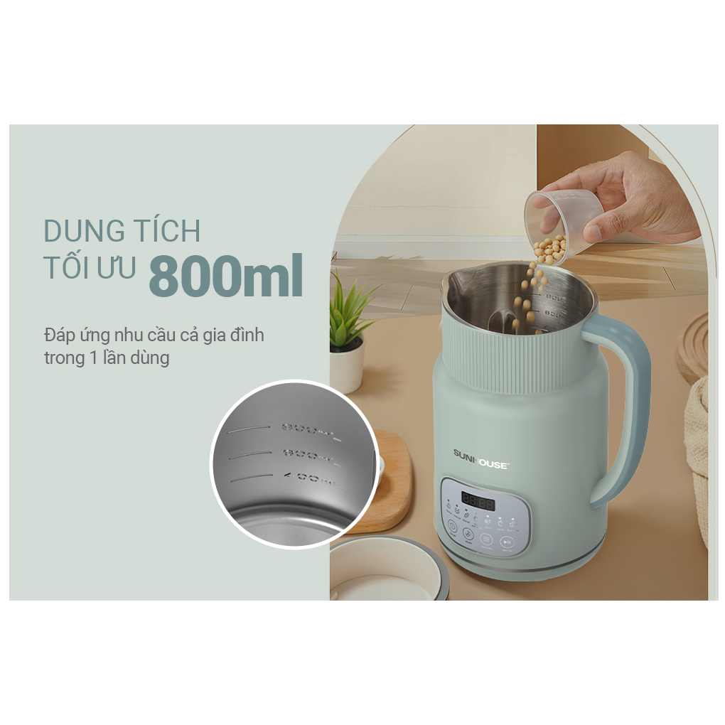 Máy Làm Sữa Hạt Đa Năng Sunhouse SHD5260 0.8 Lít 6