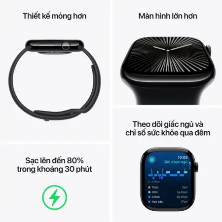 Apple Watch Series 10 46mm (GPS) Viền Nhôm Dây Cao Su M/L 1