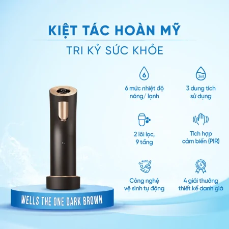 Máy Lọc Nước Nóng Lạnh Wells The One Dark Brown - Xuất Xứ Hàn Quốc 1