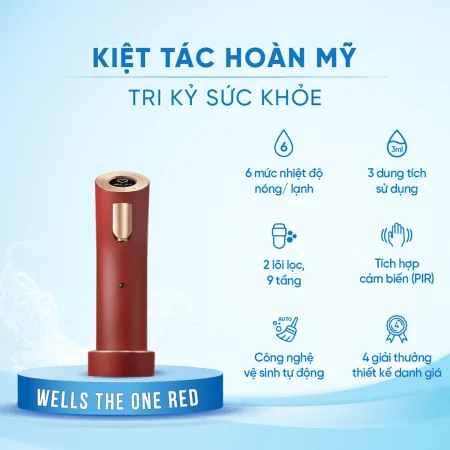 Máy Lọc Nước Nóng Lạnh Wells The One Red - Xuất Xứ Hàn Quốc 6