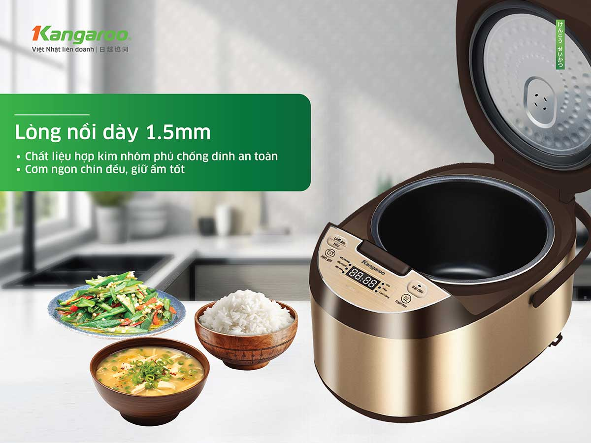 Nồi Cơm Điện Tử Kangaroo KG15RCE2 1.5 Lít 9