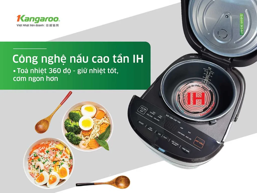 Nồi Cơm Điện Cao Tần Kangaroo KG15RIH1 1.5 Lít 6