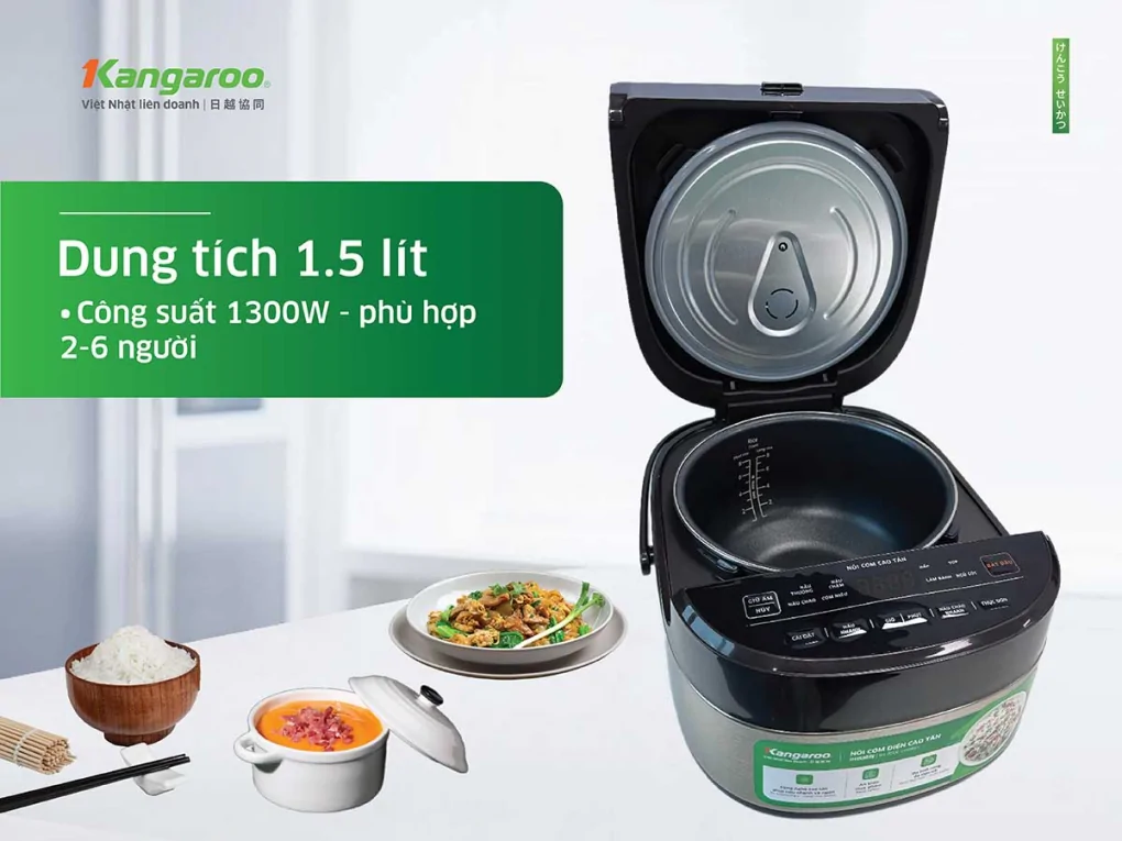 Nồi Cơm Điện Cao Tần Kangaroo KG15RIH1 1.5 Lít 7